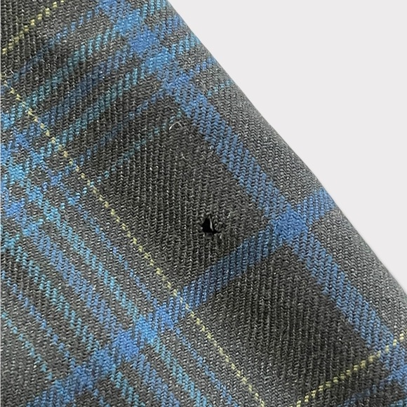 Vtg Pendleton Virgin Wool Zip Up Plaid Collared Shirt Navy & Dark Green Size M - Picture 5 of 8